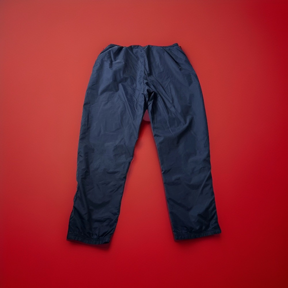 Vintage 90s Reebok Navy Blue Nylon Windbreaker Track Pants Mens XL Lined Retro